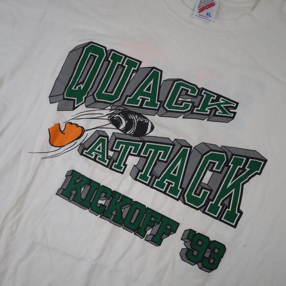 Vintage 1993 University of Oregon Ducks Quack Attack Kickoff Front/back T Shirt - Picture 4 of 10